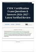 CMAC Certification Exam Questions & Answers 2026-2027 Latest Verified Review