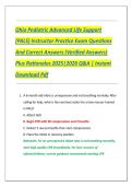 Ohio Pediatric Advanced Life Support &lpar;PALS&rpar; Instructor Practice Exam &lpar;2025&ndash;2026&rpar; &ndash; Practice Questions&comma; Verified Answers&comma; and Rationales