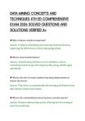 DATA MINING CONCEPTS AND&NewLine;TECHNIQUES 4TH ED COMPREHENSIVE&NewLine;EXAM 2026 SOLVED QUESTIONS AND&NewLine;SOLUTIONS VERIFIED A&plus;