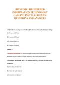 BICSI IN101 REGISTERED&NewLine;INFORMATION TECHNOLOGY&NewLine;CABLING INSTALLER EXAM&NewLine;QUESTIONS AND ANSWERS