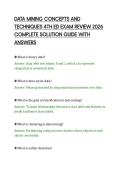 DATA MINING CONCEPTS AND&NewLine;TECHNIQUES 4TH ED EXAM REVIEW 2026&NewLine;COMPLETE SOLUTION GUIDE WITH&NewLine;ANSWERS