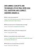 DATA MINING CONCEPTS AND&NewLine;TECHNIQUES 4TH ED FINAL PAPER 2026&NewLine;FULL QUESTIONS AND CORRECT&NewLine;ANSWERS GRADED A&plus;