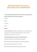 DIVEMASTER FINAL EXAM A&NewLine;QUESTIONS AND ANSWERS 2026
