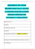 Edelman SPI EXAM &NewLine;REVIEW EXAM FULLY SOLVED &NewLine;& UPDATED 2026-2027&lpar;LATEST &NewLine;VERSION VERIFIED FOR &NewLine;ACCURACY&rpar; &vert; 2026LATEST&excl;&excl;&NewLine;