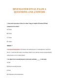 DIVEMASTER FINAL EXAM A&NewLine;QUESTIONS AND ANSWERS