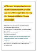 ACI Concrete Transportation Inspector Certification Practice Exam &lpar;2026&rpar; &ndash; Practice Questions&comma; Verified Answers&comma; and Rationales