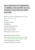 DAVIS ADVANTAGE FOR FUNDAMENTALS&NewLine;OF NURSING CARE EXAM PREP 2026 FULL&NewLine;QUESTION COLLECTION WITH EXPERT&NewLine;SOLUTIONS&NewLine;