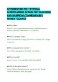 INTRODUCTION TO STATISTICAL&NewLine;INVESTIGATIONS ACTUAL TEST QUESTIONS&NewLine;AND SOLUTIONS COMPREHENSIVE&NewLine;REVIEW PACKAGE&NewLine;