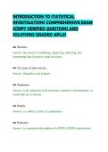 INTRODUCTION TO STATISTICAL&NewLine;INVESTIGATIONS COMPREHENSIVE EXAM&NewLine;SCRIPT VERIFIED QUESTIONS AND&NewLine;SOLUTIONS GRADED APLUS&NewLine;