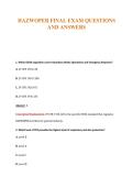 HAZWOPER FINAL EXAM QUESTIONS&NewLine;AND ANSWERS