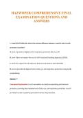 HAZWOPER COMPREHENSIVE FINAL&NewLine;EXAMINATION QUESTIONS AND&NewLine;ANSWERS