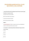 HAZWOPER 40-HOUR FINAL EXAM&NewLine;QUESTIONS AND ANSWERS