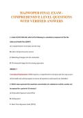 HAZWOPER FINAL EXAM -&NewLine;COMPREHENSIVE LEVEL QUESTIONS&NewLine;WITH VERIFIED ANSWERS