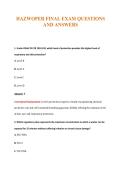HAZWOPER FINAL EXAM QUESTIONS&NewLine;AND ANSWERS