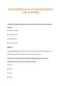 HAZWOPER FINAL EXAM QUESTIONS&NewLine;AND ANSWERS