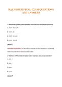 HAZWOPER FINAL EXAM QUESTIONS&NewLine;AND ANSWERS