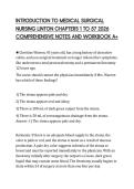 INTRODUCTION TO MEDICAL SURGICAL&NewLine;NURSING LINTON CHAPTERS 1 TO 57 2026&NewLine;COMPREHENSIVE NOTES AND WORKBOOK A&plus;