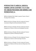 INTRODUCTION TO MEDICAL SURGICAL&NewLine;NURSING LINTON CHAPTERS 1 TO 57 2026&NewLine;KEY DISEASE PROCESSES AND NURSING CARE&NewLine;REVISION PACK A&plus;