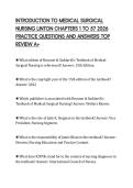INTRODUCTION TO MEDICAL SURGICAL&NewLine;NURSING LINTON CHAPTERS 1 TO 57 2026&NewLine;PRACTICE QUESTIONS AND ANSWERS TOP&NewLine;REVIEW A&plus;&NewLine;