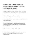 INTRODUCTION TO MEDICAL SURGICAL&NewLine;NURSING LINTON CHAPTERS 1 TO 57 2026&NewLine;COMPLETE STUDY GUIDE A&plus;