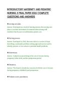 INTRODUCTORY MATERNITY AND PEDIATRIC&NewLine;NURSING 5 FINAL PAPER 2026 COMPLETE&NewLine;QUESTIONS AND ANSWERS&NewLine;
