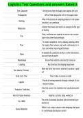 Logistics Test Questions and Answers Rated A 2026&vert;2027
