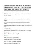 DAVIS ADVANTAGE FOR PEDIATRIC NURSING&colon;&NewLine;CHAPTER 20 EXAM SCRIPT 2026 TEST PAPER&NewLine;QUESTIONS AND SOLUTIONS GRADED A&plus;