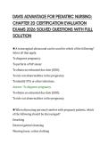 DAVIS ADVANTAGE FOR PEDIATRIC NURSING&colon;&NewLine;CHAPTER 20 CERTIFICATION EVALUATION&NewLine;EXAMS 2026 SOLVED QUESTIONS WITH FULL&NewLine;SOLUTION&NewLine;