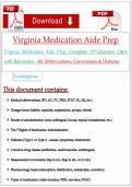 Virginia Medication Aide Prep&colon; 157 Practice Questions with Correct Answers & Detailed Rationales&NewLine;&NewLine;