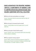 DAVIS ADVANTAGE FOR PEDIATRIC NURSING&NewLine;CRITICAL COMPONENTS OF NURSING CARE&NewLine;13 CERTIFICATION EVALUATION EXAMS 2026&NewLine;SOLVED QUESTIONS WITH FULL SOLUTION&NewLine;