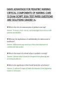 DAVIS ADVANTAGE FOR PEDIATRIC NURSING&NewLine;CRITICAL COMPONENTS OF NURSING CARE&NewLine;13 EXAM SCRIPT 2026 TEST PAPER QUESTIONS&NewLine;AND SOLUTIONS GRADED A&plus;