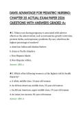 DAVIS ADVANTAGE FOR PEDIATRIC NURSING&colon;&NewLine;CHAPTER 20 ACTUAL EXAM PAPER 2026&NewLine;QUESTIONS WITH ANSWERS GRADED A&plus;