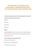 NSG 6020 ADVANCED HEALTH&NewLine;ASSESSMENT MIDTERM PRACTICE&NewLine;EXAM QUESTIONS AND ANSWERS 2026
