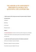NSG 6020 HEALTH ASSESSMENT&NewLine;MIDTERM EXAM PRACTICE&NewLine;QUESTIONS AND ANSWERS 2026
