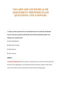 NSG 6020 ADVANCED HEALTH&NewLine;ASSESSMENT MIDTERM EXAM&NewLine;QUESTIONS AND ANSWERS
