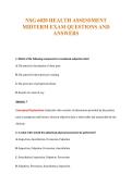 NSG 6020 HEALTH ASSESSMENT&NewLine;MIDTERM EXAM QUESTIONS AND&NewLine;ANSWERS