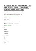 INTUIT ACADEMY TAX LEVEL 1 EXAM ALL 400&NewLine;FINAL PAPER COMPLETE QUESTIONS AND&NewLine;ANSWERS VERIFIED PREPARATION