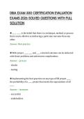 DBIA EXAM 500 CERTIFICATION EVALUATION&NewLine;EXAMS 2026 SOLVED QUESTIONS WITH FULL&NewLine;SOLUTION