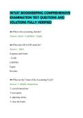 INTUIT BOOKKEEPING COMPREHENSIVE&NewLine;EXAMINATION TEST QUESTIONS AND&NewLine;SOLUTIONS FULLY VERIFIED&NewLine;