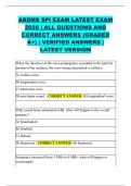 ARDMS SPI EXAM LATEST EXAM &NewLine;2026 &vert; ALL QUESTIONS AND &NewLine;CORRECT ANSWERS &lpar;GRADED &NewLine;A&plus;&rpar; &vert; VERIFIED ANSWERS &vert; &NewLine;LATEST VERSION