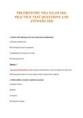 PHLEBOTOMY NHA EXAM 2026&NewLine;PRACTICE TEST QUESTIONS AND&NewLine;ANSWERS 2026