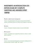 INVESTMENTS AN INTRODUCTION 13TH&NewLine;EDITION EXAMS SET COMPLETE&NewLine;QUESTIONS AND ANSWERS EXPERT&NewLine;VERIFIED&NewLine;