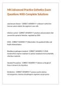 MN Advanced Practice Esthetics Exam Questions With Complete Solutions 