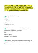 DEFENSIVE DRIVING COURSE ACTUAL&NewLine;CERTIFICATION PAPER 2026 QUESTIONS&NewLine;WITH ANSWERS FULL SOLUTION&period;&NewLine;