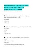 DEFENSIVE DRIVING COURSE FINAL&NewLine;STUDY GUIDE 2026 COMPLETE&NewLine;QUESTIONS AND ANSWERS&period;&NewLine;