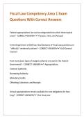 Fiscal Law Competency Area 1 Exam Questions With Correct Answers