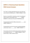 CDFM 3&period;1 Fiscal Law Exam Questions With Correct Answers