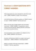 Fiscal Law 3&period;1 EXAM QUESTIONS WITH CORRECT ANSWERS