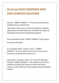 Fiscal Law EXAM QUESTIONS WITH 100- COMPLETE SOLUTIONS