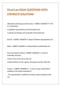 Fiscal Law EXAM QUESTIONS WITH COMPLETE SOLUTIONS